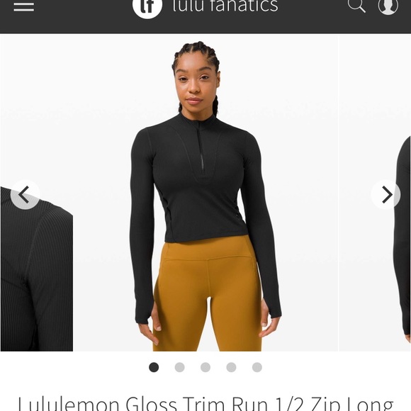 SOLD Lulu cropped reflective long sleeve - Picture 1 of 5